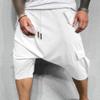 Maiyifu-GJ Men's Below Knee Yoga Pants Casual Loose Workout Jogger Cropped Pants Sweatpants Lightweight Running 3/4 Shorts (White,Large) view 2