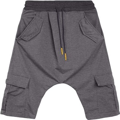 Maiyifu-GJ Men's Below Knee Yoga Pants Casual Loose Workout Jogger Cropped Pants Sweatpants Lightweight Running 3/4 Shorts (Grey,Large)