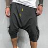 Maiyifu-GJ Men's Below Knee Yoga Pants Casual Loose Workout Jogger Cropped Pants Sweatpants Lightweight Running 3/4 Shorts (Grey,Large) view 2