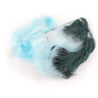 XIASABA 50m Length 1.5m Height 3 Layers Monofilament Fishing Fish Gill Net with Float Nylon Heavy Fishing Net Outdoor Hand Throw Fishing Mesh Bait Trap (3 Fingers)