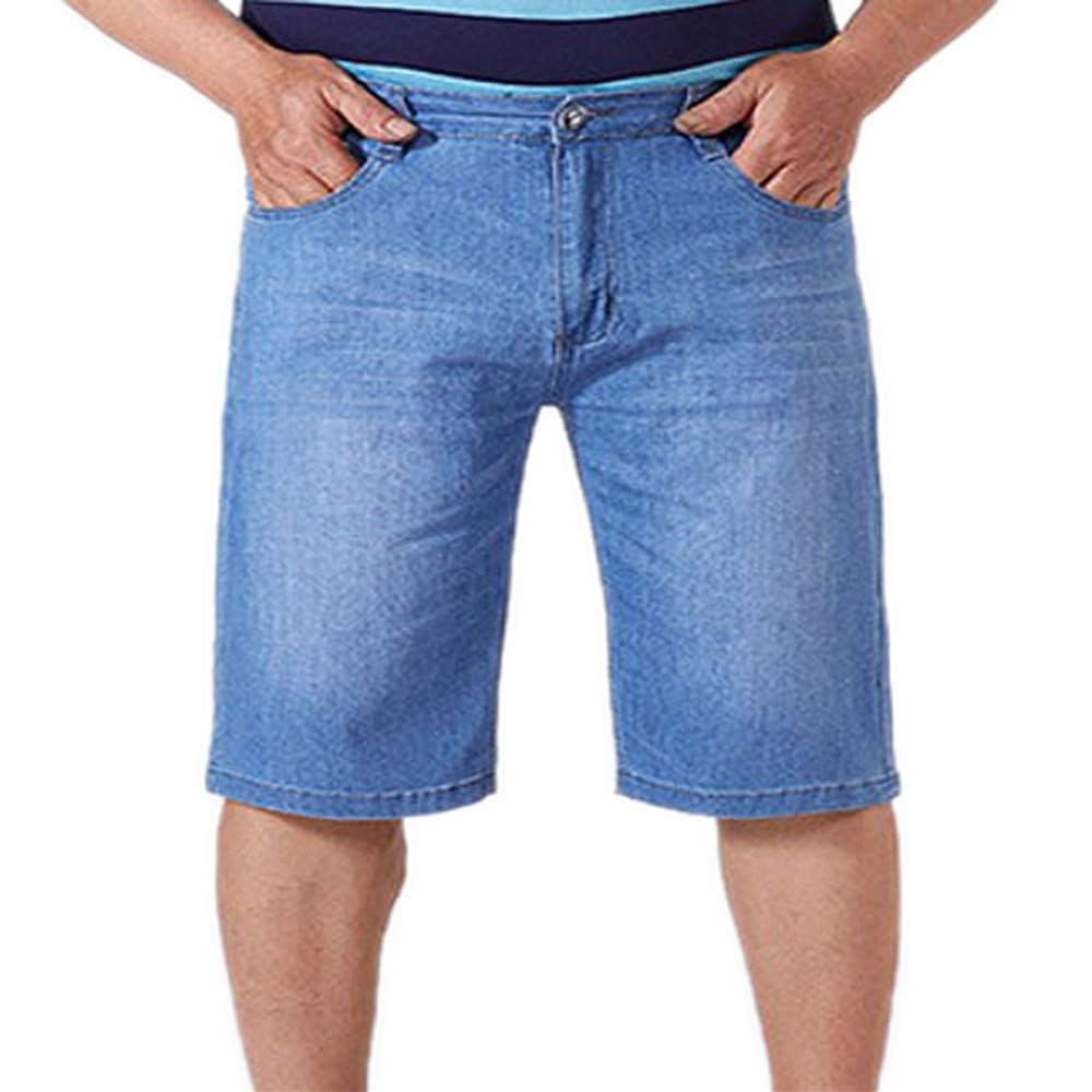 Maiyifu-GJ Mens Loose Fit Jean Shorts Summer Casual Baggy Denim Shorts Lightweight Straight Leg Denim Short Pants with Pocket (Light Blue,38)