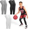 Cptoion 3 Pairs Kids Long Compression Leg Sleeves, Large, Black White Gray view 1