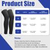Cptoion 3 Pairs Kids Long Compression Leg Sleeves, Large, Black White Gray view 2