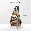 Dwrepo Sling Bag for Women Men Crossbody Bag Cute sloth Leaves Chest Bag Hiking Daypack Fanny Pack Sling Backpack, Black view 3
