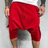 Men's Below Knee Yoga Pants Casual Loose Workout Jogger Cropped Pants Sweatpants Lightweight Running 3/4 Shorts (Red,X-Large) view 2