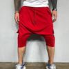 Men's Below Knee Yoga Pants Casual Loose Workout Jogger Cropped Pants Sweatpants Lightweight Running 3/4 Shorts (Red,X-Large) view 4