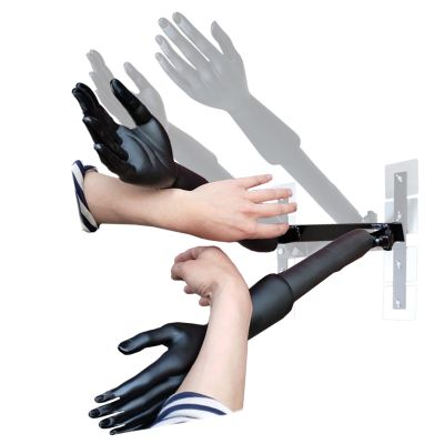 ZGFUSVFD Wing Chun Dummy Portable Wing Chun Dummy Boxing Training, Multifunction Hand Shape Plastic Man Training Target, Wall -Mounted Martial Arts Spring Pile Device