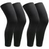 JEFHOMKIT 2Pairs Leg Sleeves,Full Leg Compression Sleeve,Compression Long Knee Sleeve,Sports Compression UV Long Leg Sleeves with Anti-slip Silicone Strips for Men Women Running Basketball Football view 1