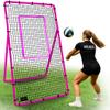 Volleyball Rebounder Pink, 7x4 ft Adjustable Volleyball Rebounder Net, Bounce Back Training Equipment, Net for Single Player, Durable & Portable with Travel Bag view 1