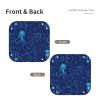blue satanic octopus Printing Leather Storage Tray Waterproof and easy to clean for neatly keys, jewelry, makeup and other small items Small 9.8X9.8 in view 2