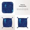 blue satanic octopus Printing Leather Storage Tray Waterproof and easy to clean for neatly keys, jewelry, makeup and other small items Small 9.8X9.8 in view 3