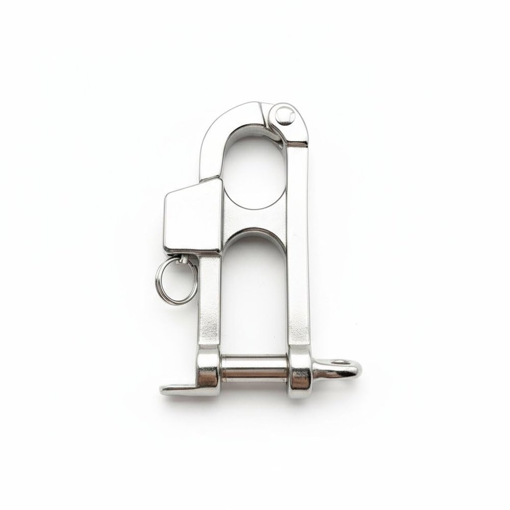 QualiTime Quick Release Snap Shackle - 316 Stainless Steel Quick Release Shackle, Fixed Bail Snap Shackle for Sailing, Camping, Gym, Pets, Surfing, Diving, Fishing, 21 * 100mm