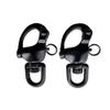 QualiTime 2Pack 316 Stainless Steel Swivel Eye Snap Shackle, 3.5""(87mm) Quick Release Shackle, Sailing Rigging, SCBA Mask Clip, Spinnaker Halyard Shackle, Black, Silver view 2