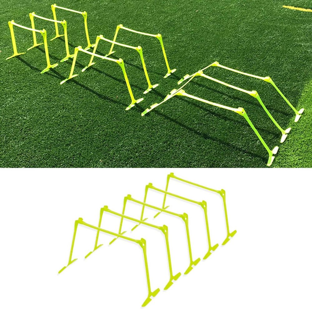 CMYUN School Small Agility Hurdles Set - 5/10 Pcs Adjustable Hurdles for Track Field, Athletes Football Training Equipment with Handle, for Home Gym(5pcs)