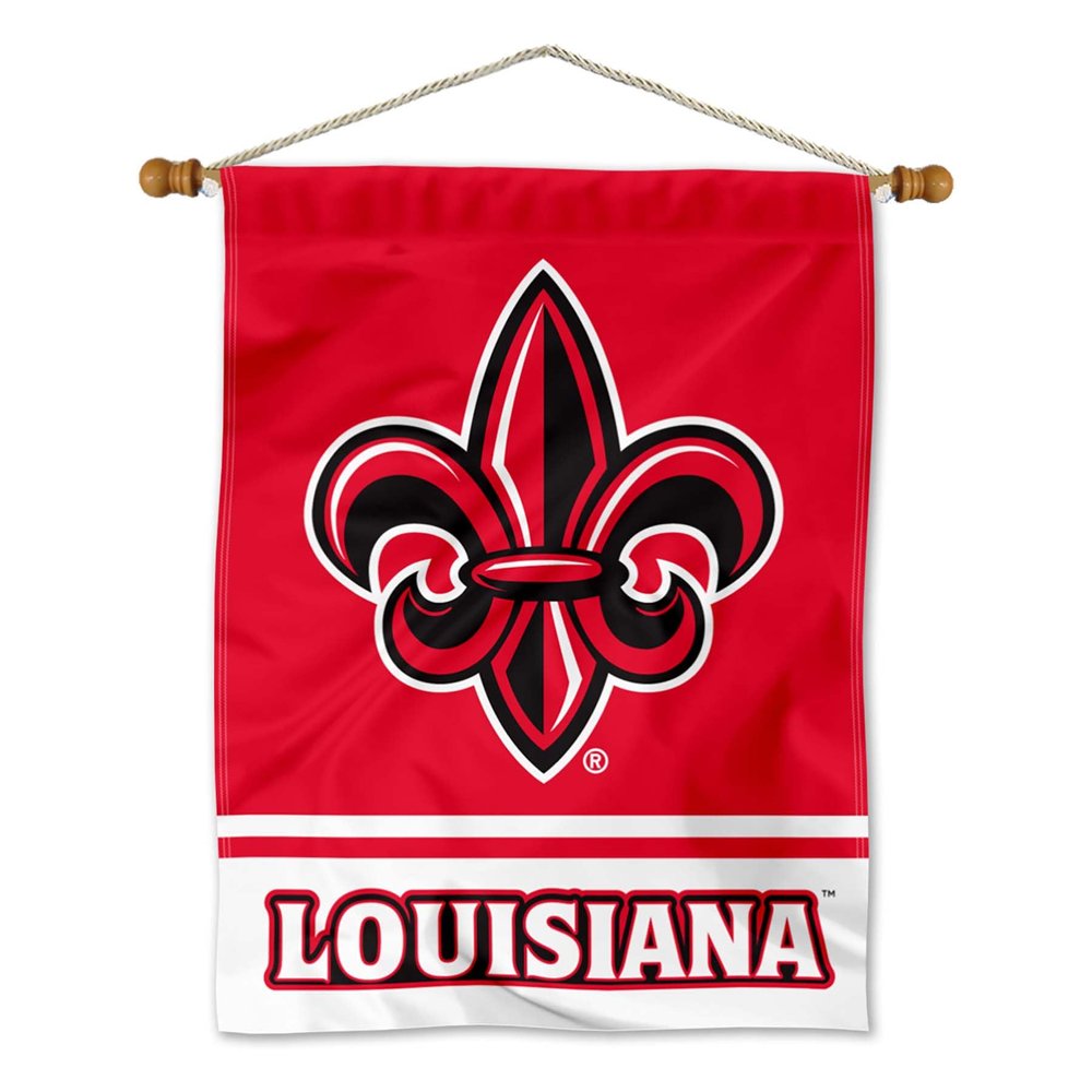 College Flags & Banners Co. Louisiana Lafayette Ragin Cajuns Banner with Hanging Pole