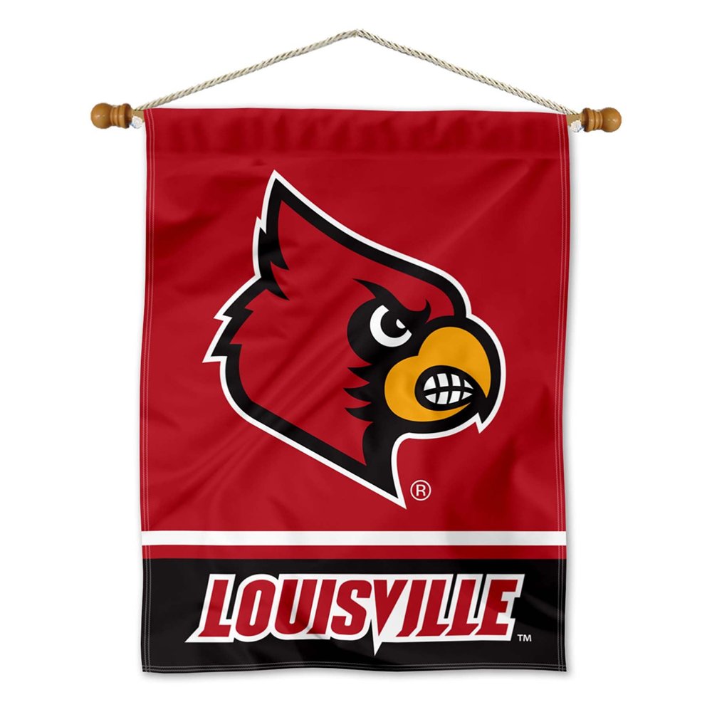 College Flags & Banners Co. Louisville Cardinals Banner with Hanging Pole