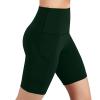 Rkwins Biker Shorts Women with Pockets Tummy Control Workout Yoga Shorts High Waisted Plus Size Athletic Shorts Gym Leggings Army Green, Medium view 2