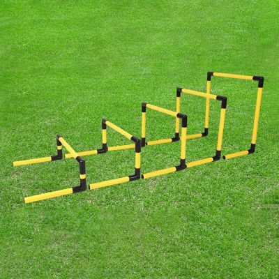 CMYUN Portable Soft Mini Hurdles Set - 5pcs Training Hurdles for Speed and Agility, Track & Field Hurdles Different Heights, for School Gym Home(Yellow)