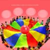 LAGEON Play Parachute, 2 Meters Rainbow Play Parachut,Outdoor Teamwork Game Parachute,Body Strength Training view 3