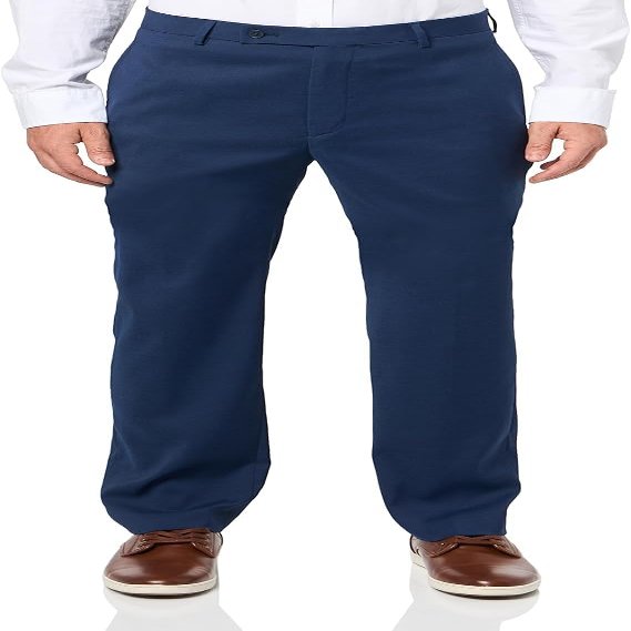 Calvin Klein Men's Slim Fit Dress Pants | Suit Pants for Men | Stretch Comfort Fabric, Tailored Silhouette, Wrinkle-Resistant, Ready-to-Wear | Blue 42/32
