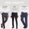 Calvin Klein Men's Slim Fit Dress Pants | Suit Pants for Men | Stretch Comfort Fabric, Tailored Silhouette, Wrinkle-Resistant, Ready-to-Wear | Blue 42/32 view 2