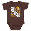 San Diego Hometown State Outline Kid's Baby Bodysuit for Baseball Fans (Brown, 6M) view 1