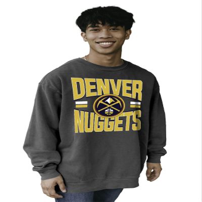 Denver Nuggets NBA Officially Licensed Crewneck Sweatshirt Ringspun Bold Black, Medium