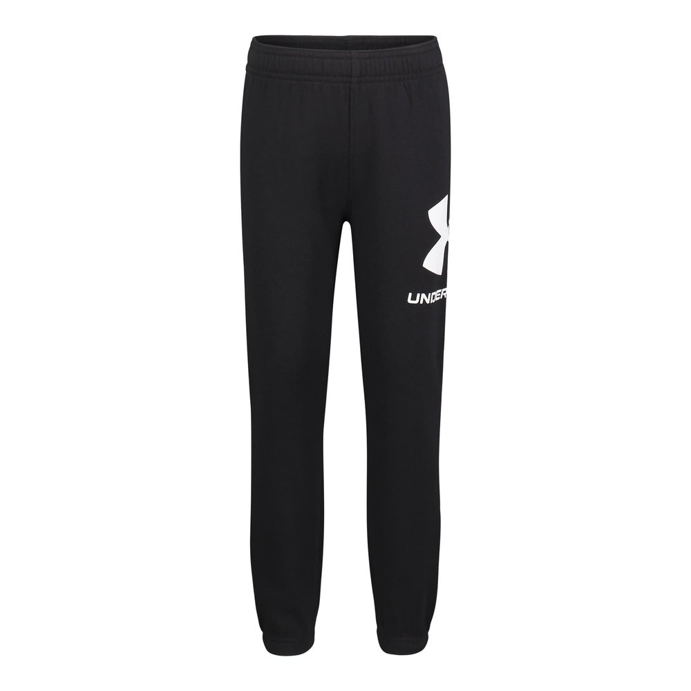 Under Armour Boys' Pull-On Jogger Sweatpants, Soft & Comfortable, Relaxed Fit, Black Everyday, 7
