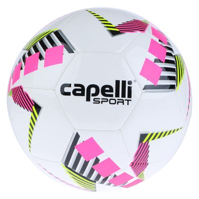 Capelli Sport Soccer Ball Size 4, Star Cubes Team Soccer Ball for Youth and Kids Players, Outdoor and Indoor Training, Neon Pink