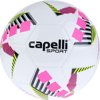 Capelli Sport Soccer Ball Size 3, Star Cubes Team Kids Soccer Ball for Boys and Girls Players, Outdoor and Indoor Training, Neon Pink