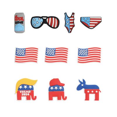FRANKTECH Golf Club Covers Pins, 10pcs or 25pcs PVC Plastic Decoration Charms, Funny Add On, Compatible to Golf Head Covers (10PCS, USA Theme)