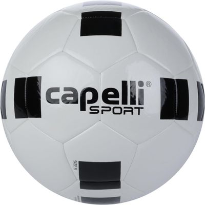Capelli Sport Soccer Ball Size 5, 4-Cube Classic Team FIFA Basic Soccer Ball for Youth and Adult Players, Outdoor and Indoor Training, White/Black