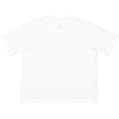 LAT Relaxed T-Shirt for Men & Women | Unisex Loose Fit Crewneck Tee, White, Large
