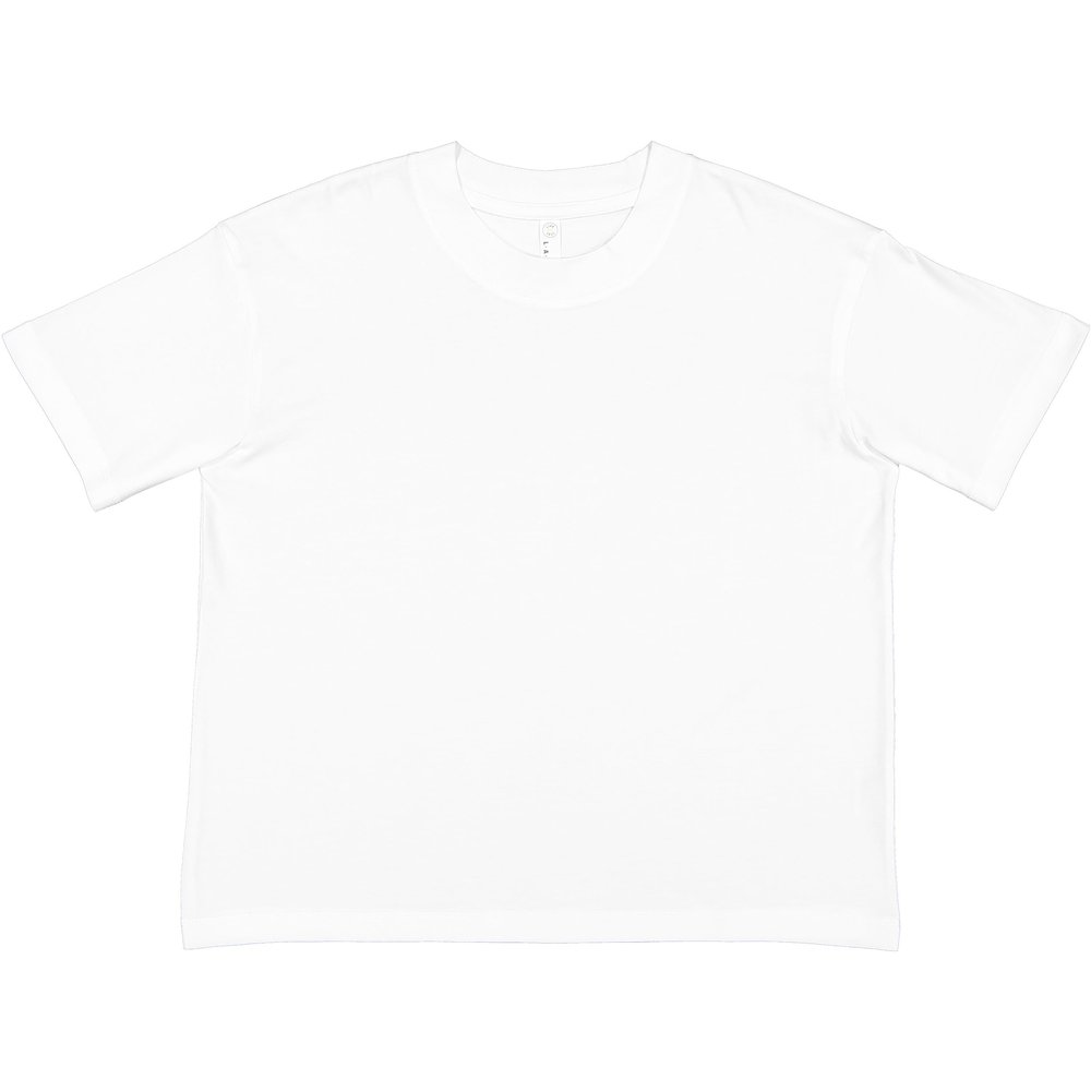 LAT Relaxed T-Shirt for Men & Women | Unisex Loose Fit Crewneck Tee, White, Large