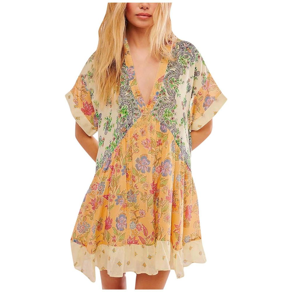 KICILVS Boho Summer Dress, Plus Size Boho Summer Dresses, Boho Dresses for Women, Boho Beach Dress