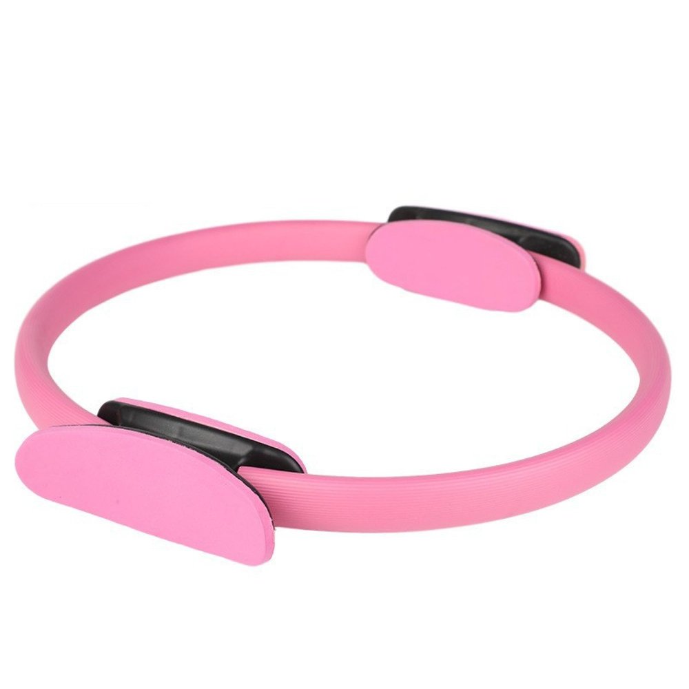 WINLDKFER Pilates Laps, Yoga Circles, Yoga Resistance Rings, Magic Circles, Open Back Circles, Fitness Equipment Exercises, Pink (diameter 33cm)