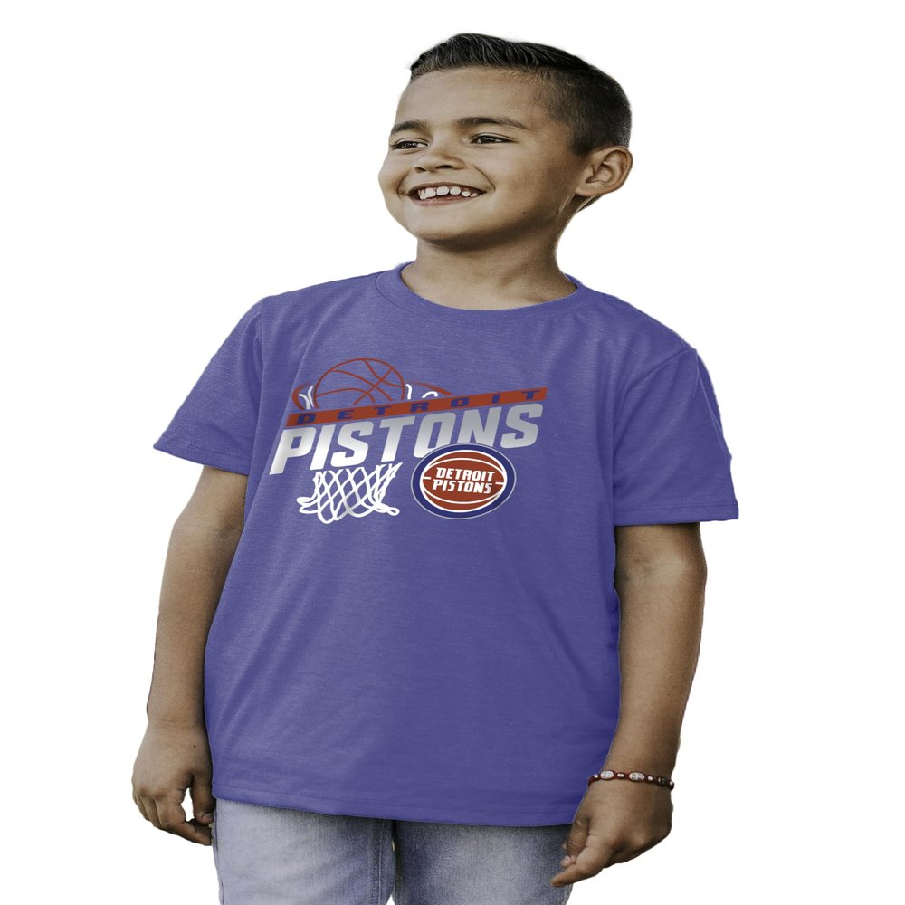 Detroit Pistons NBA Officially Licensed Youth Tri-Blend T-Shirt Hoop Team Color, Medium
