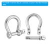 PATIKIL Screw Pin Shackle 5mm 3/16" 220lb, 316 Stainless Steel Forged Bow Shackle Marine Grade for Chains Wire Rope Outdoor, Silver view 4