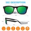 RIVBOS Baby Sunglasses Boys&Girls with Strap UV400 Polarized Flexible for Toddler,Infant and Newborn(0-24month) Black&Rainbow Green Lens RBK0231 view 2
