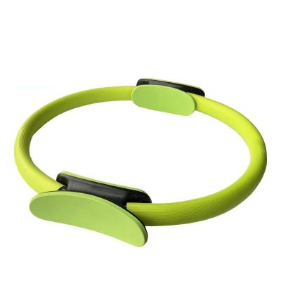 WINLDKFER Pilates Laps, Yoga Circles, Yoga Resistance Rings, Magic Circles, Open Back Circles, Fitness Equipment Exercises, Green (large diameter 37cm)