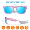 RIVBOS Baby Sunglasses Boys&Girls with Strap UV400 Polarized Flexible for Toddler,Infant and Newborn(0-24month) Rose Red&Ice Blue Lens RBK0231 view 2