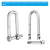 PATIKIL Screw Pin Shackle 5mm 3/16" 220lb, 316 Stainless Steel Forged Long D Shackle Marine Grade for Chains Wire Rope Outdoor, Silver view 4