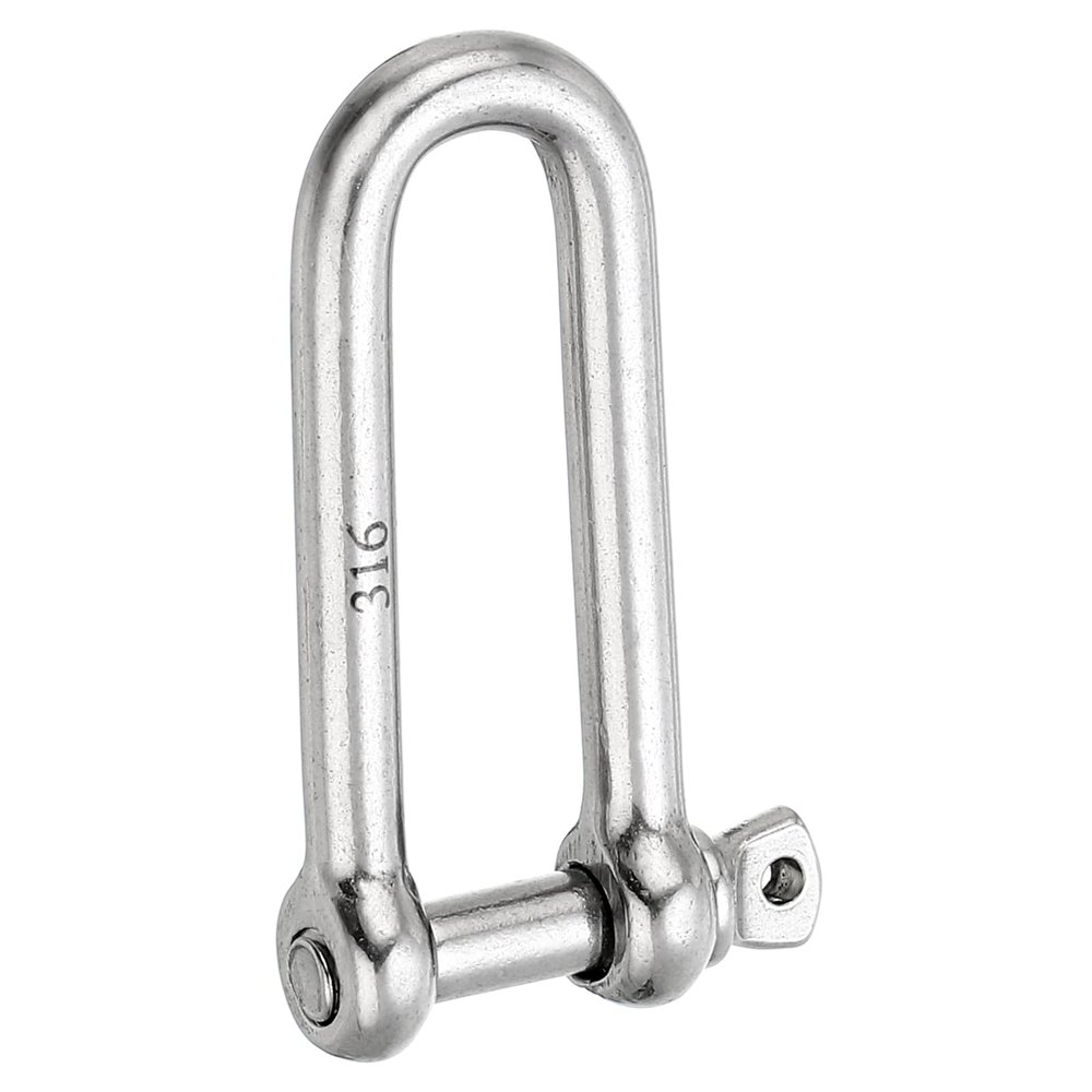 PATIKIL Screw Pin Shackle 12mm 1/2" 2646lb, 316 Stainless Steel Forged Long D Shackle Marine Grade for Chains Wire Rope Outdoor, Silver