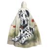 QASNLU Dalmatian print Halloween hooded cape decoration cape costumes for witches, Mardi Gras, Christmas, Black view 1
