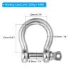 PATIKIL Screw Pin Shackle 6mm 1/4" 440lb, 316 Stainless Steel Forged Bow Shackle Marine Grade for Chains Wire Rope Outdoor, Silver view 2