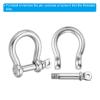 PATIKIL Screw Pin Shackle 6mm 1/4" 440lb, 316 Stainless Steel Forged Bow Shackle Marine Grade for Chains Wire Rope Outdoor, Silver view 4