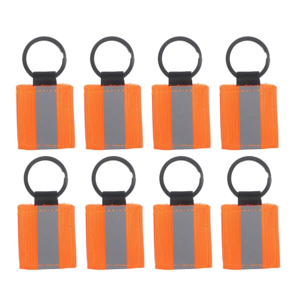 BESPORTBLE 8pcs Reflective Keychain Zipper Pulls for Backpacks High Visibility Bag Charms for Night Double-sided Design Lightweight and Compact for Daily Use Fluorescent