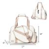 Humbl Fridays Pickleball Tote Bag, Women's Sporty Tote, Beige/Taupe, 17" x 6" x 12", 20L, 2 Compartments, Paddle Cover, Adjustable Shoulder Strap & Fence Hook view 2