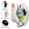 Humbl Fridays Pickleball Tote Bag, Women's Sporty Tote, Beige/Taupe, 17" x 6" x 12", 20L, 2 Compartments, Paddle Cover, Adjustable Shoulder Strap & Fence Hook view 4