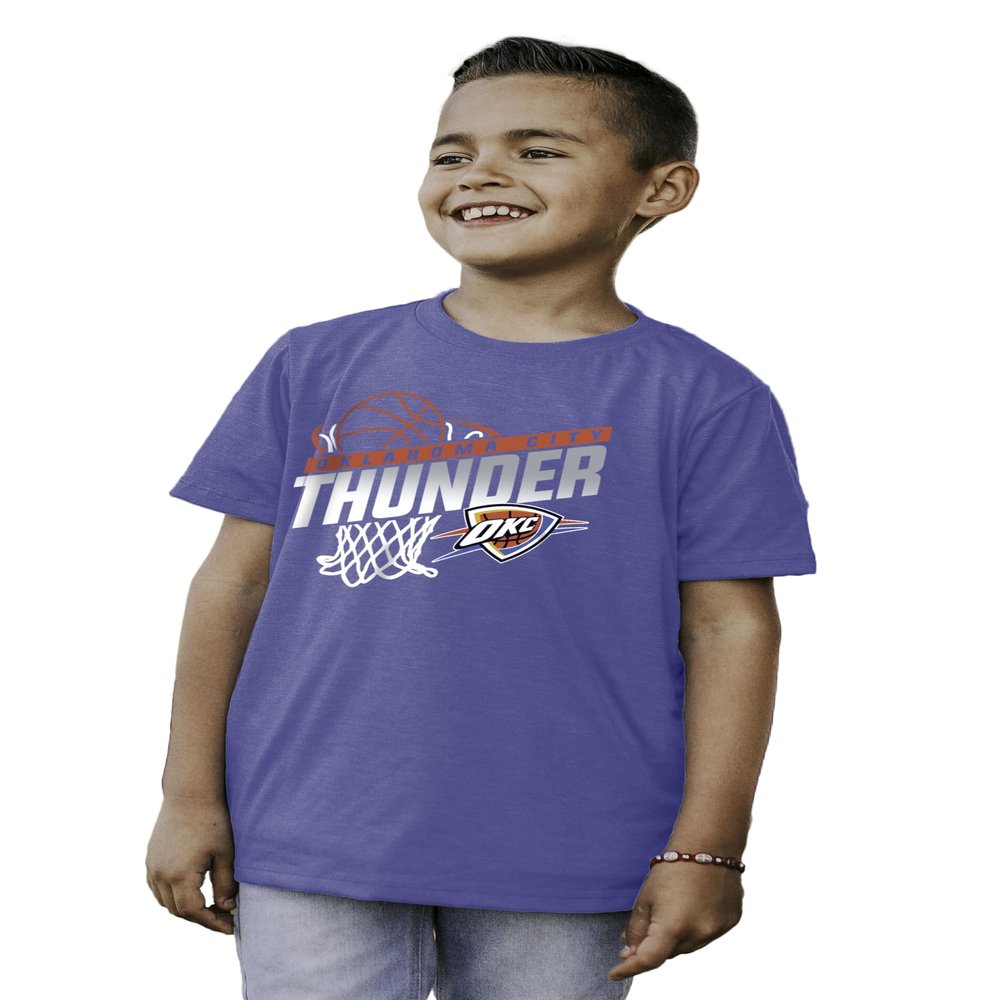 Oklahoma City Thunder NBA Officially Licensed Youth Tri-Blend T-Shirt Hoop Team Color, Small